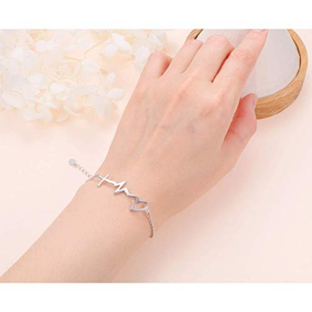Sterling Silver Faith Hope Love Chain Bracelet
